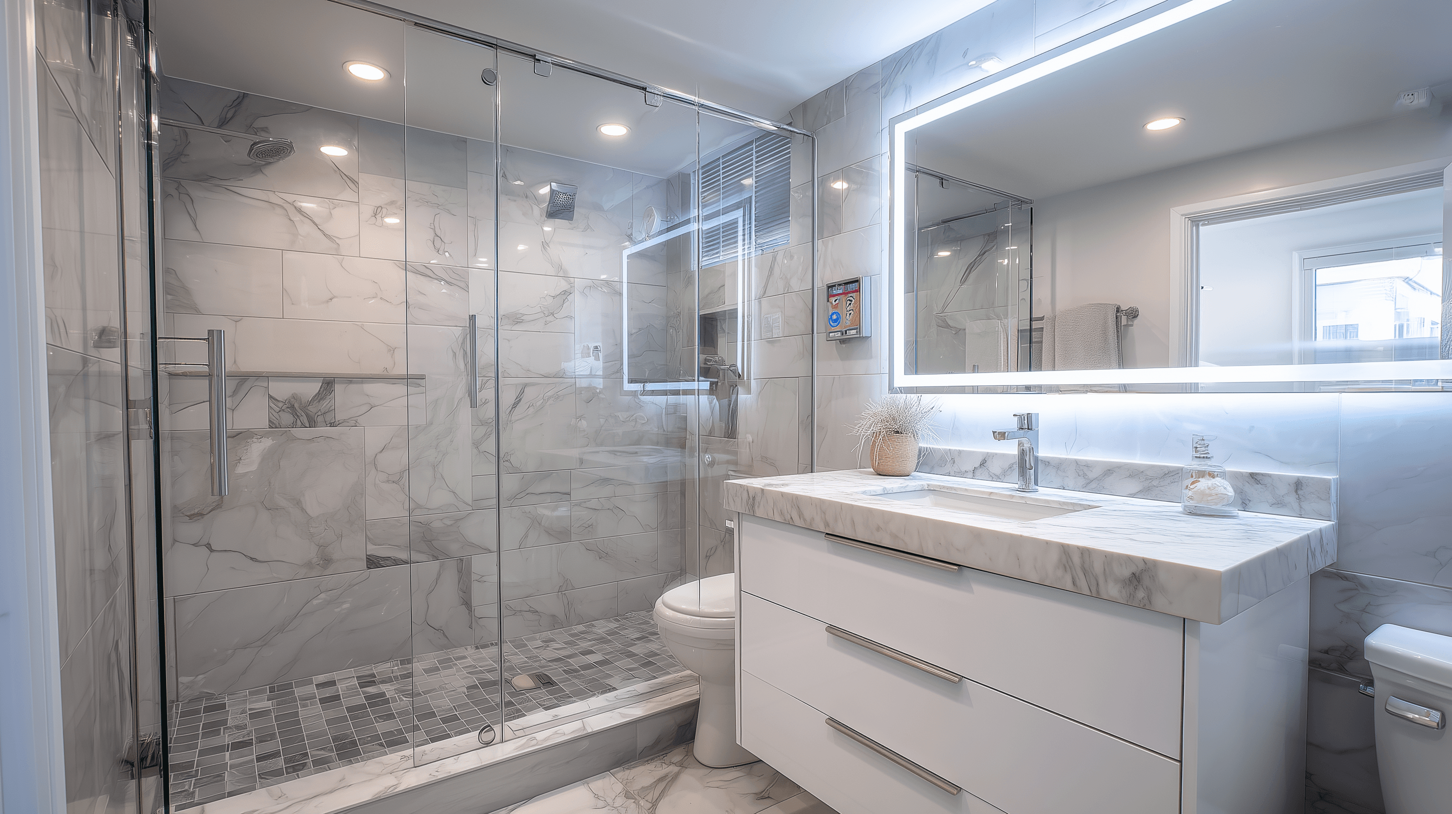 Rénovation salle de bain complète à Cholet - Douche et carrelage